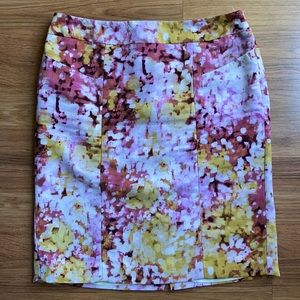 Ann Taylor Loft women’s pink watercolor skirt with pockets